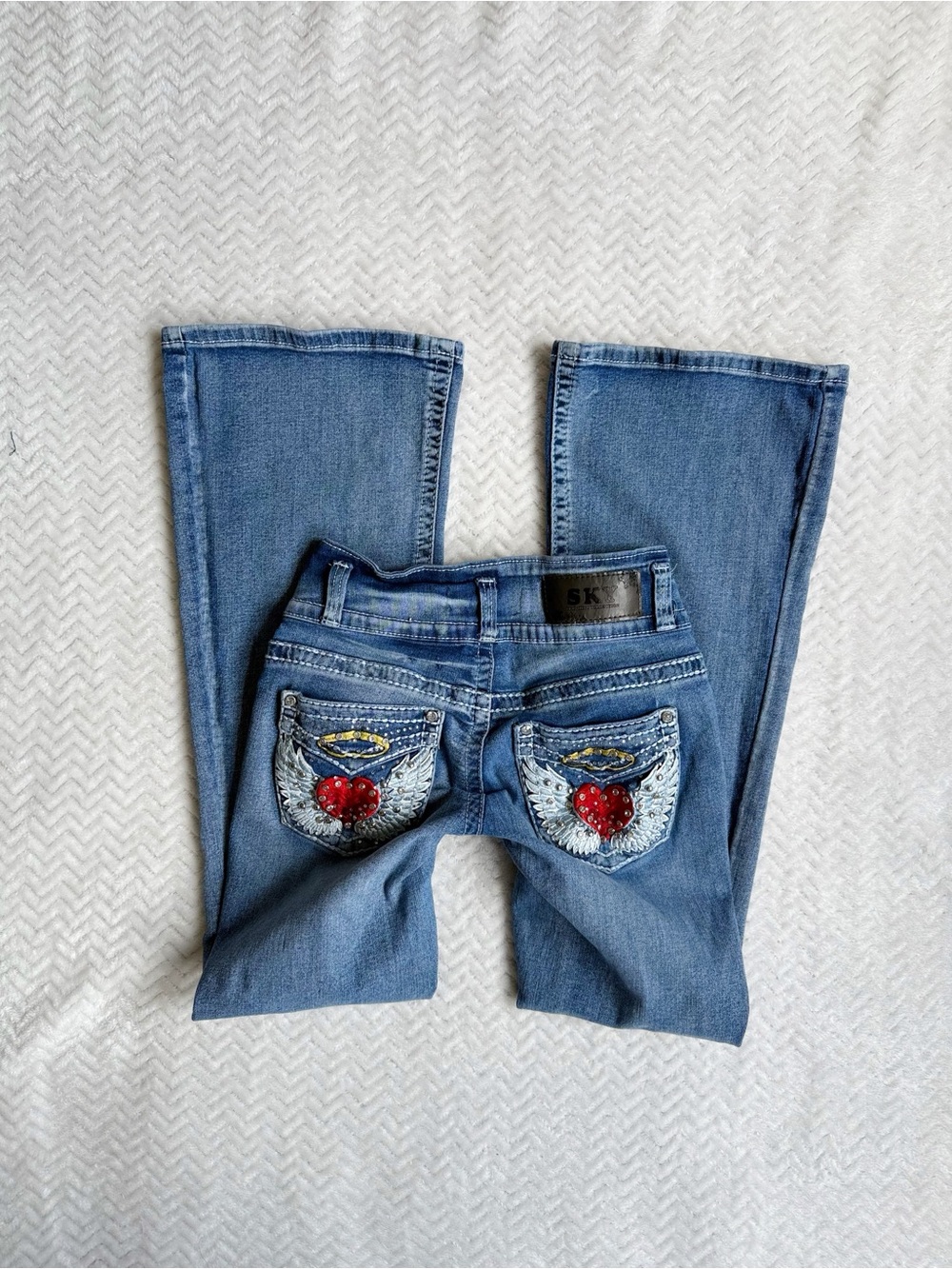 2000s Embellished Low/Mid Rise Bootcut Jeans Size 3/4